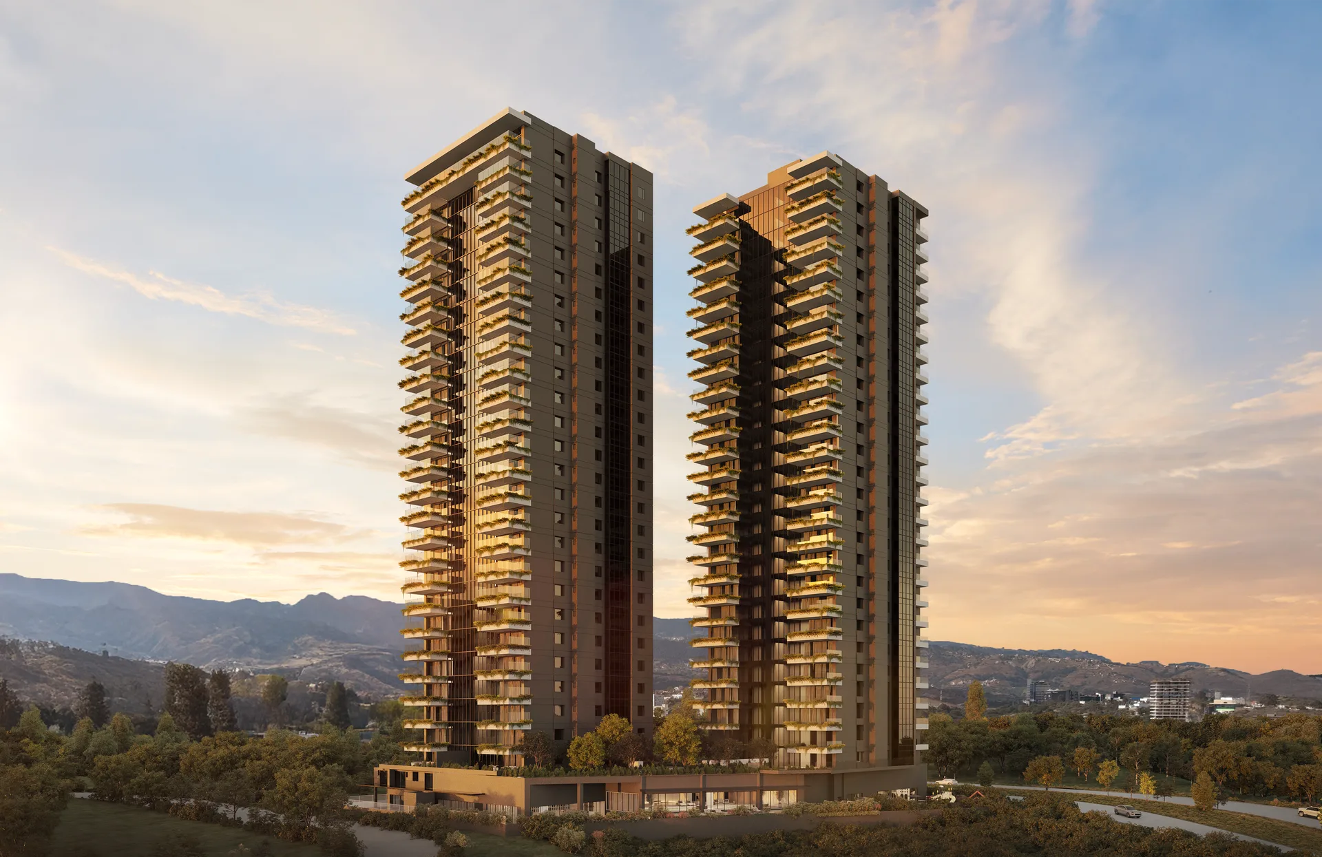 Silenzio Residences, departamento de arquitectura vertical con vistas al campo de golf en Bosque Real, Huixquilucan
